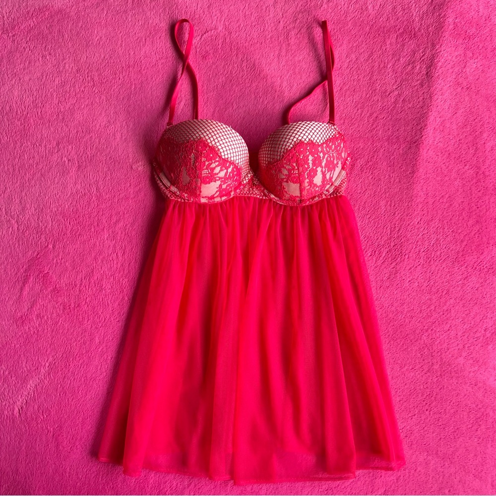 Victoria’s Secret Corally Red Push-up Babydoll Top 2015